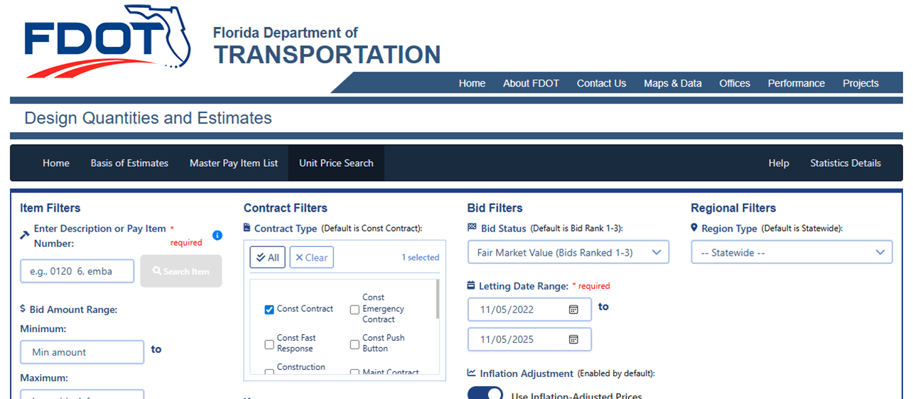 DQE Bid Price Search Tool
